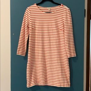 J. Crew red white stripe shirt dress